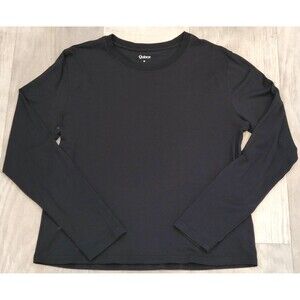 Quince Men's M Black Cotton Modal Relaxed Long Sleeve Tee Shirt Minimalist Basic